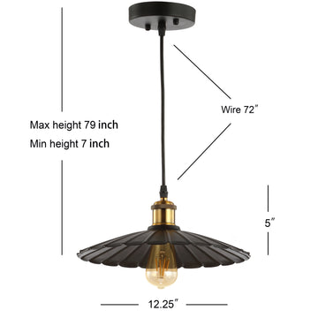 Lotus 12.25" Adjustable Metal LED Pendant - JONATHAN Y